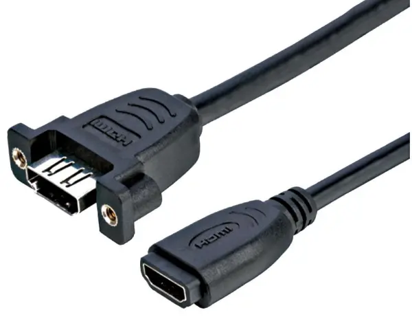 PRO SIGNAL HDMI Female to Female Panel Mount Extension Lead, 1m Black