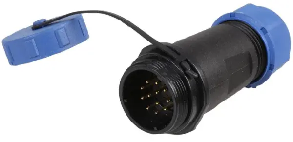 PRO ELEC 12-Pole Circular Inline Plug, IP68, 7-12mm, 400V AC