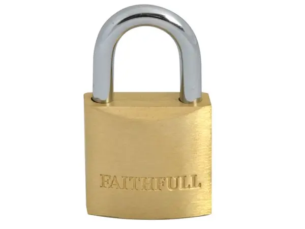 Faithfull Brass Padlock 25mm with 3 Keys