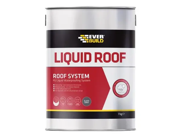 Everbuild Sika Aquaseal Liquid Roof, Slate Grey, 7kg