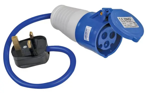 PRO ELEC Alargador 16A 230V de Enchufe UK 13A a CEE, Azul, 350mm