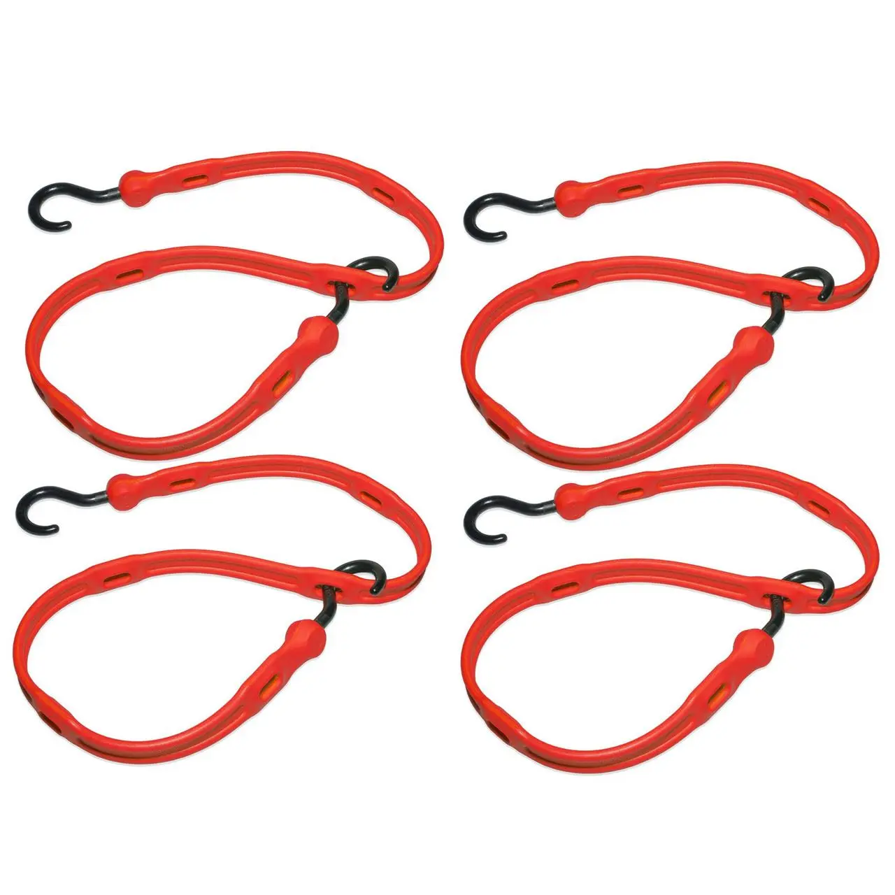 The Perfect Bungee Adjust-A-Strap Cords, Red, 91cm (Pack of 4)