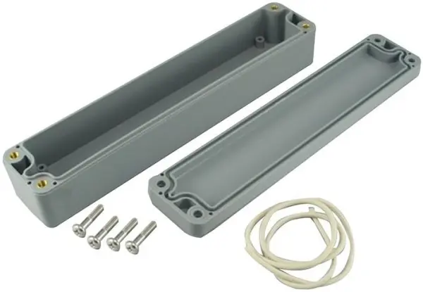 HITALTECH IP65 ABS-behuizing, Grijs, 184x36x35mm