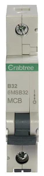 CRABTREE Loadstar Disjuntor Monopolar 32A, Curva B, 6kA