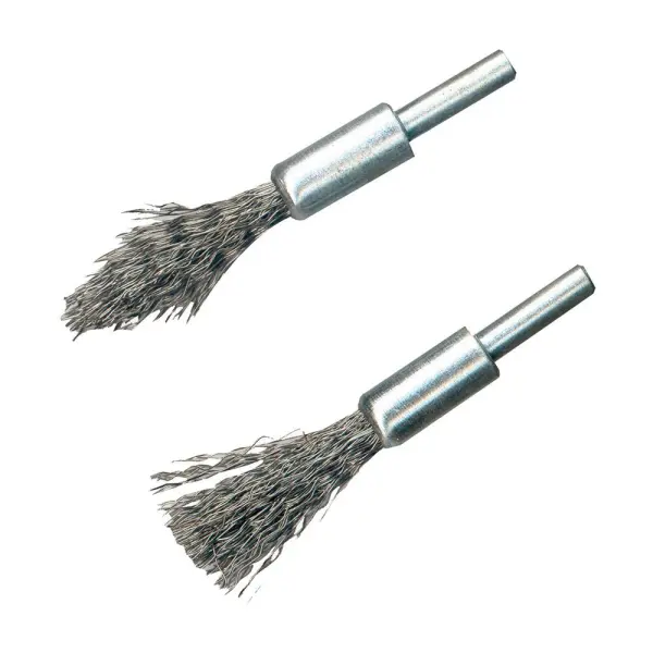 Silverline Steel De-Carb Brush Set, 2pk, 6mm Shank