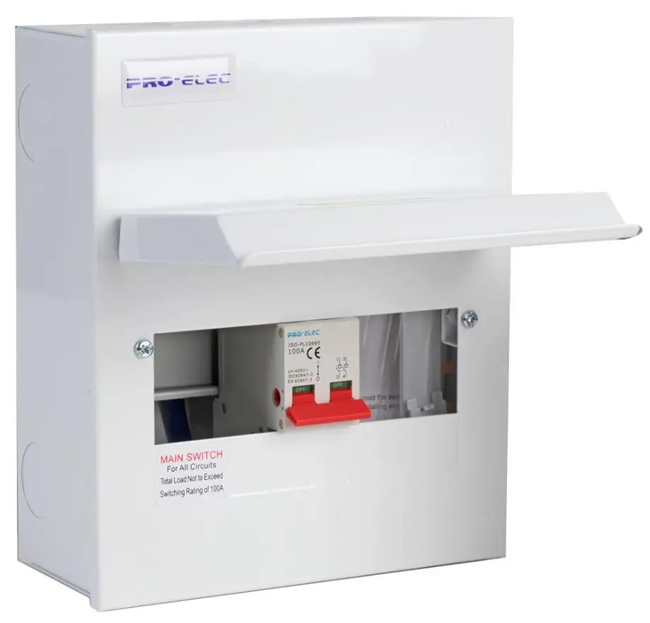 Tableau électrique métallique PRO ELEC 8 voies avec interrupteur 100A