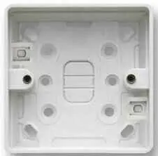 MK 1-Gang White PVC Surface Back Box with Round Push-Out