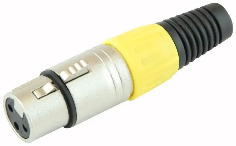 PRO SIGNAL שקע XLR 3 פינים עם תושבת מתיחה צהובה