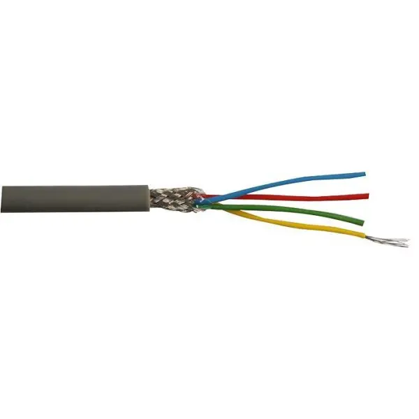 Multicomp Pro 7-1-4C 4-Core Screened Cable 0.1mm² - Black