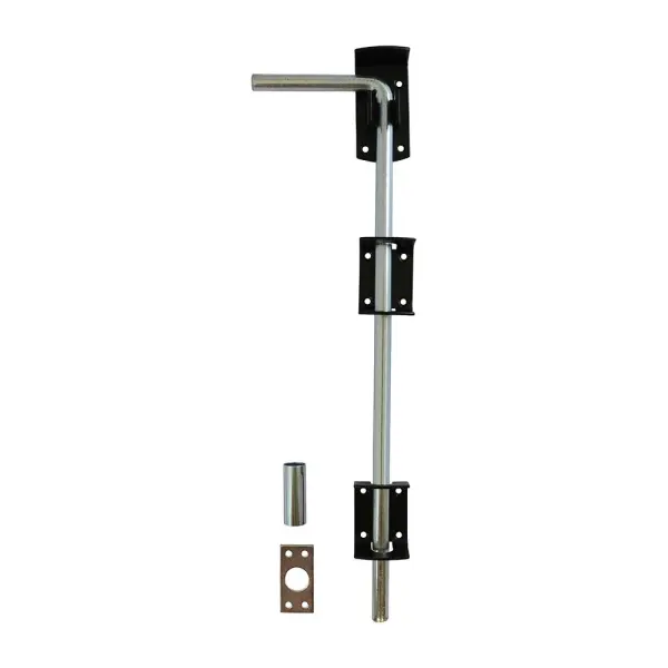 Timco - Verrou coulissant pour porte de garage, Noir, 450mm, Acier carbone