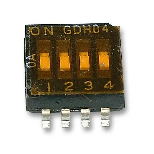 TE Connectivity GDH Series DIP Switch, Slide, 4 Circuits, SPST, SMD, 24 VDC