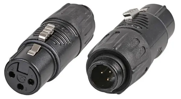 REAN - Mini-XLR-3-Pol-Stecker auf XLR-Buchsen-Adapter