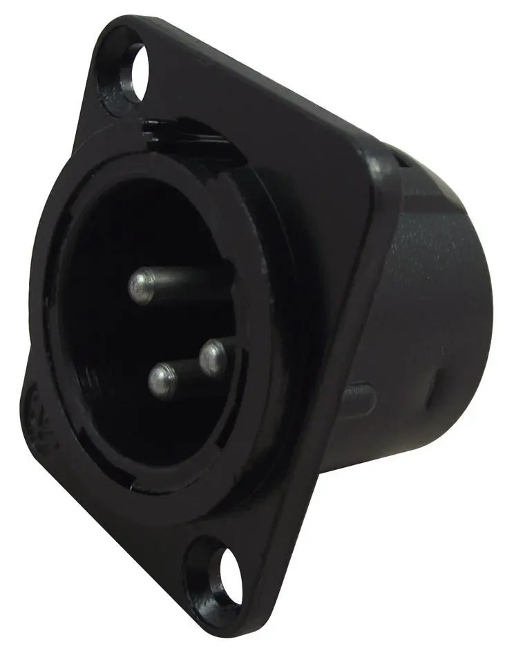 PRO SIGNAL XLR Panelový konektor, 3 pólový, černý, kovový