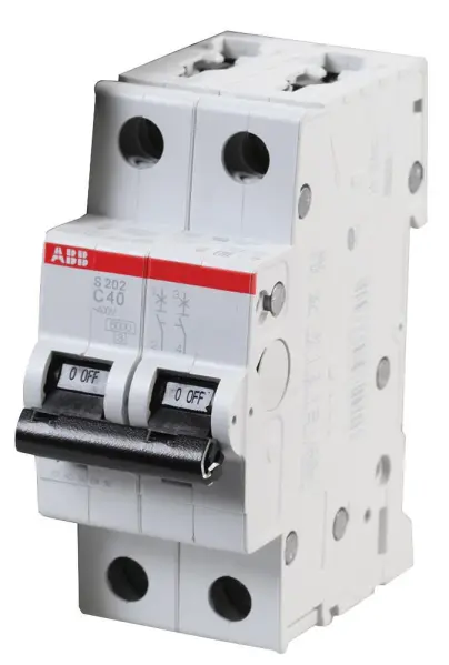 ABB 40A dvoupólový jistič typu C pro DIN lištu