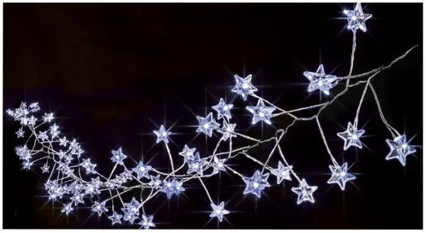 Raraion 80 LED Multi-Action Star Cluster Christmas Lights, White