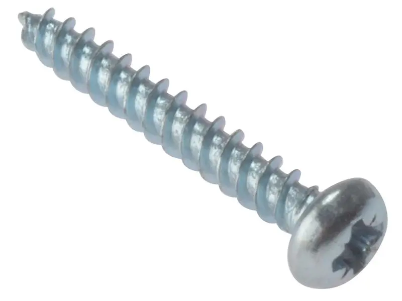 ForgeFix General Purpose Pozi Screws, Round Head, Zinc Plated, 1in x 6, 200-Pk