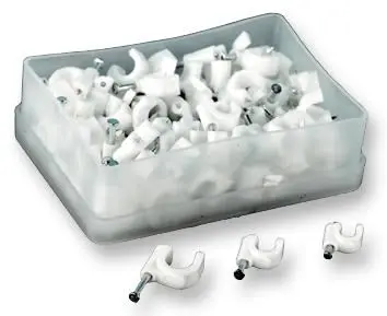 PRO POWER Clip Cavi Rotondi Bianchi 3.5mm, Confezione da 100