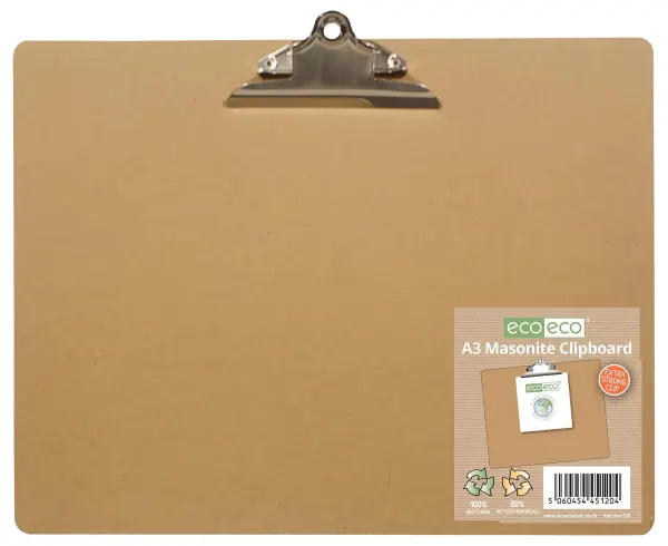 ECO-ECO A3 Masonite Clipboard with Metal Clip
