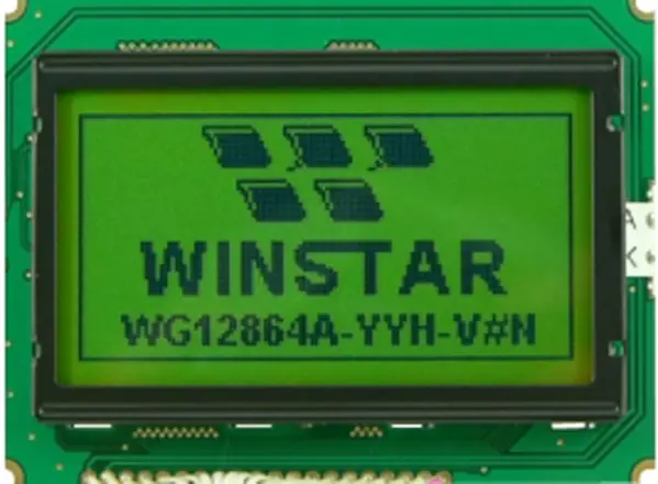 WINSTAR 128x64 LCD Graphic Display Yellow/Green STN Reflective