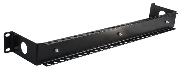 19-Inch 1U Rack Mount DIN Rail Panel, Black