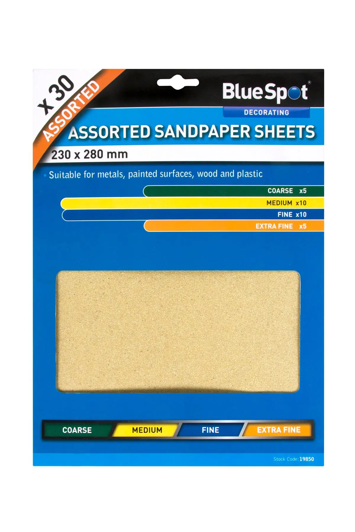 Blue Spot Tools 30-Piece Assorted Sandpaper Sheets