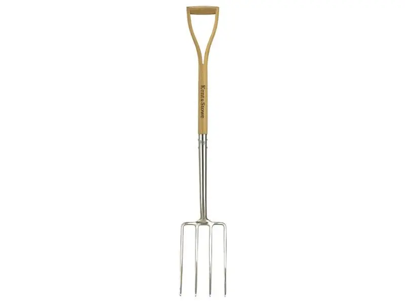 Kent & Stowe Stainless Steel Border Fork, FSC Ash Handle, 104cm