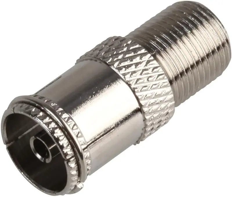 PRO SIGNAL F-Type to TV Coaxial Socket Adapter, Nickel Plated Brass