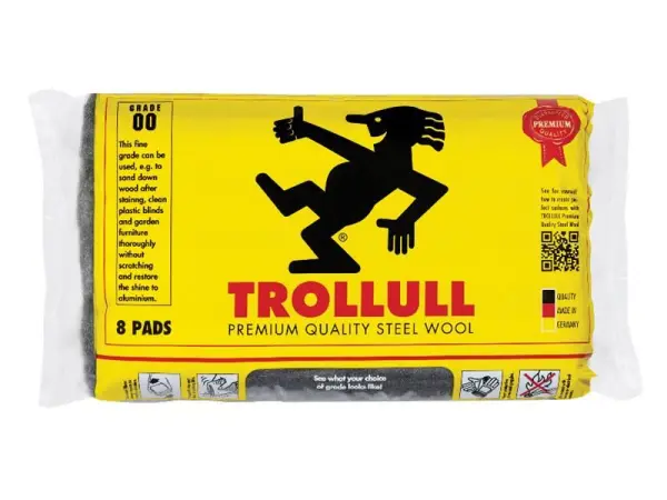 Trollull - Pads en laine d'acier extra-large Grade 00 (Lot de 8)