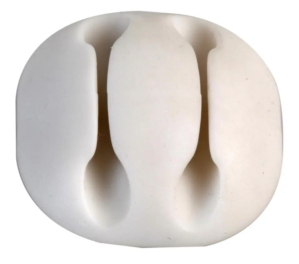 CLEVER LITTLE BOX Adhesive Twin Cable Holder, White, 5 Pack