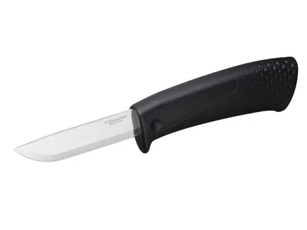 Fiskars Builders Knife with Sharpener, Ergonomic Grip