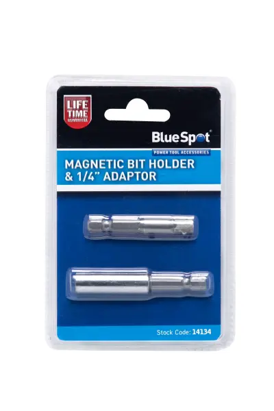 Blue Spot Magnetische Bitshouder & 1/4” Adapter, Koolstofstaal
