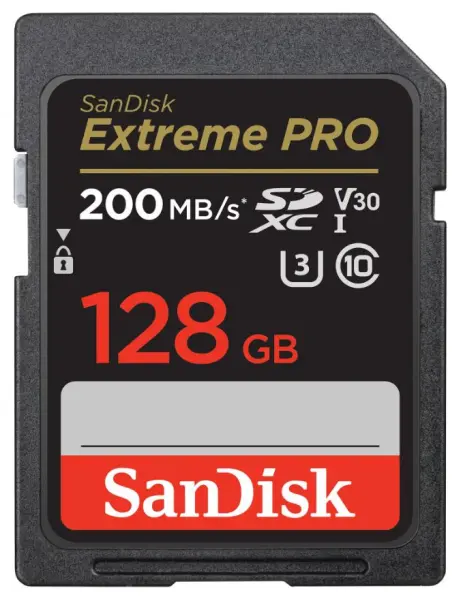 SanDisk Extreme PRO SDXC 128GB UHS-I U3 Card, 200MB/s