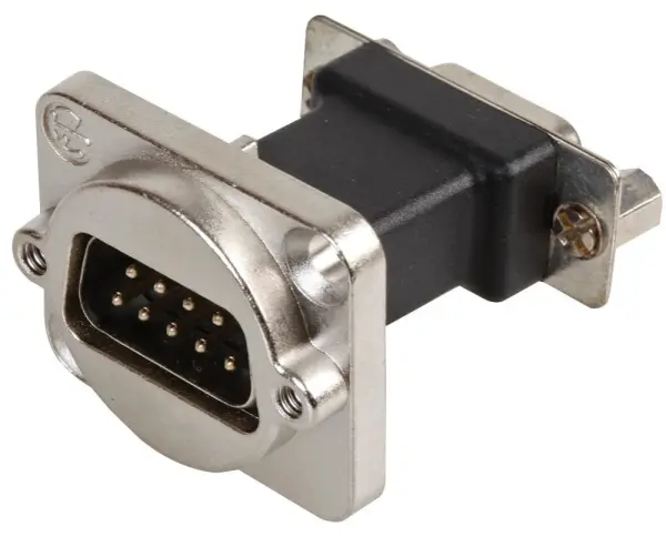 Neutrik 9 Pin D-Sub Plug to Socket Panel Mount Feedthrough Adaptor Silver