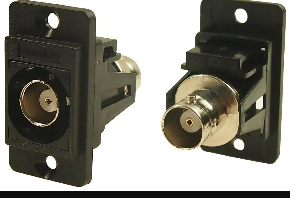 CLIFF Dual Entry BNC Socket to Socket Panel Mount Connector, 50 Ohm, Black