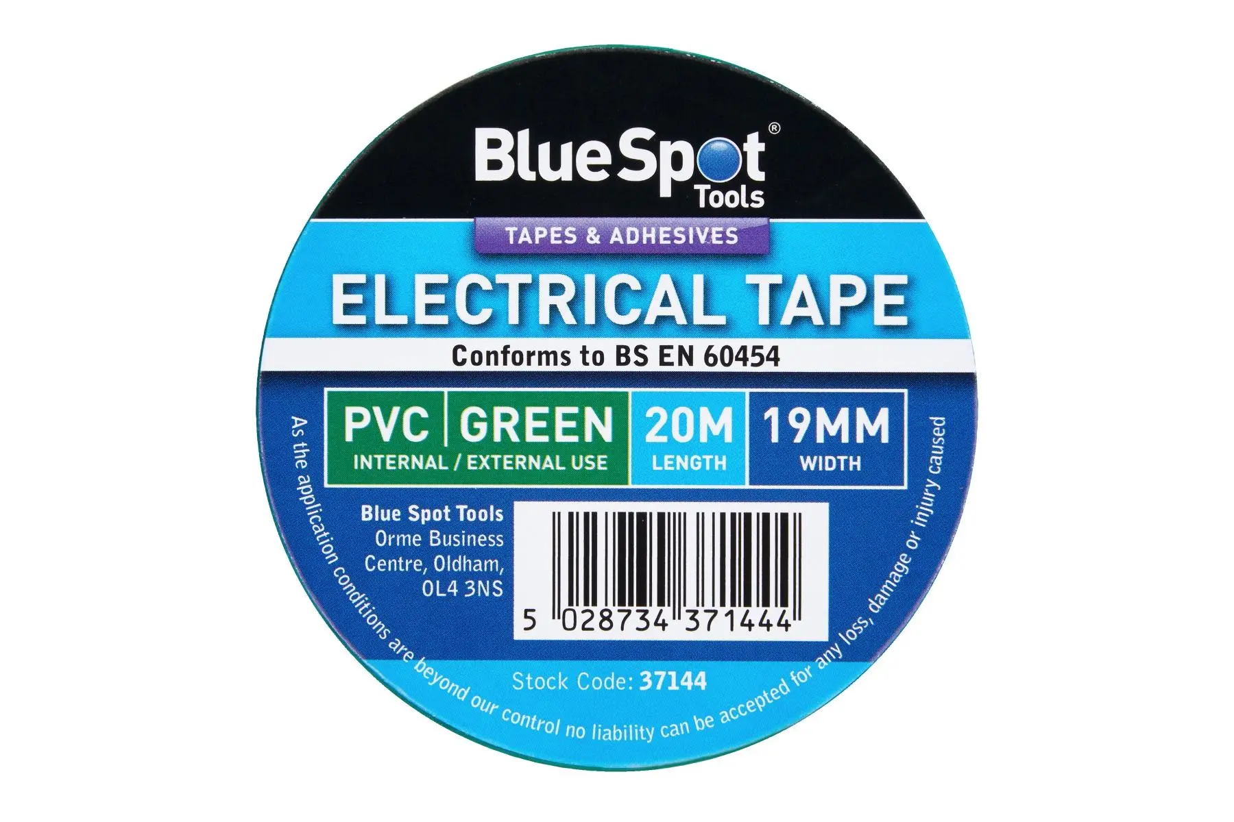 Blue Spot Tools סרט חשמל ירוק PVC באורך 20 מטר