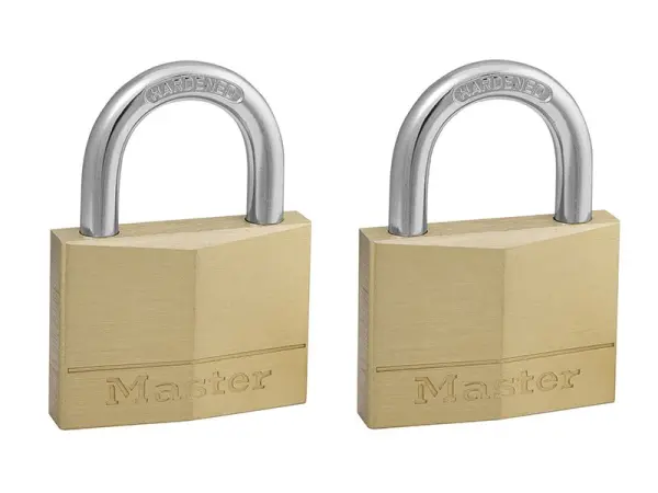 Master Lock Pevný mosazný visací zámek 50mm, stejný klíč x 2