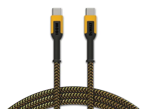 DEWALT 100W Reinforced Charging Cable - USB C to USB C, 1.8m (6ft)
