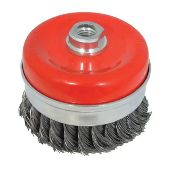 Silverline Steel Twist-Knot Cup Brush, 100mm, M14x2 Fitting