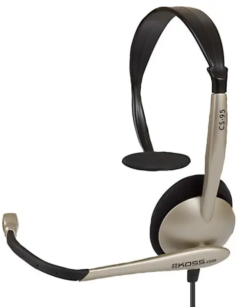 KOSS CS95 PC Headset with Mic, Black/Silver