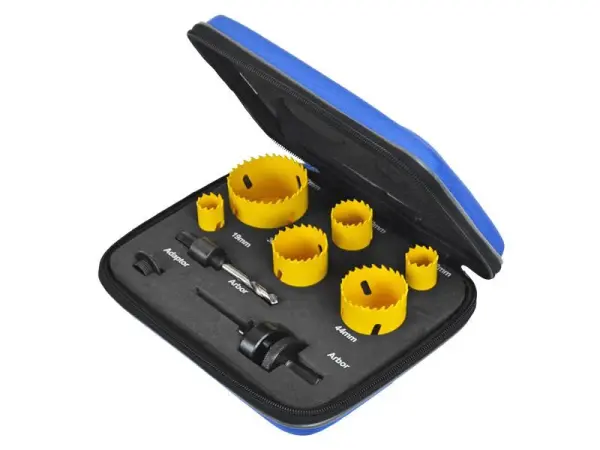 Faithfull Professional Holesaw Kit - 9 Piece, Bi-Metal