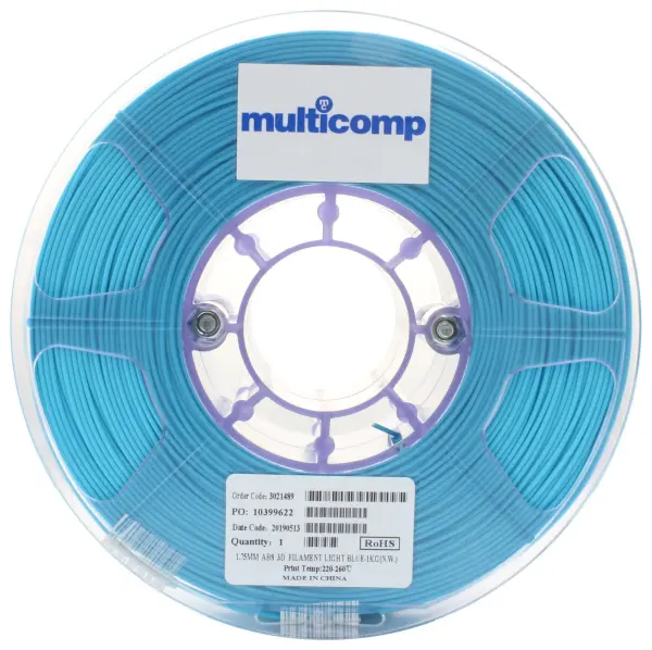 Multicomp Pro Light Blue ABS 3D Printer Filament 1.75mm 1kg