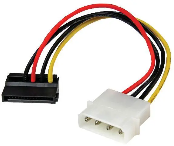 STARTECH - Kabel Penyesuai Kuasa Molex LP4 Lelaki ke SATA Betina Sudut Kiri, 0.