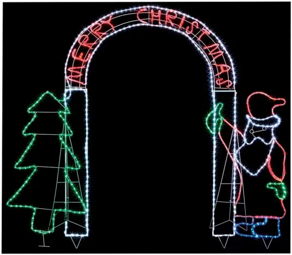 Pro Elec Arco Natalizio 'Babbo Natale con Albero', 260x230cm, 700 LED