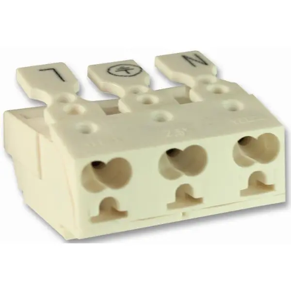 3 Pole Push Fast Lighting Connector with Fixing Pins
