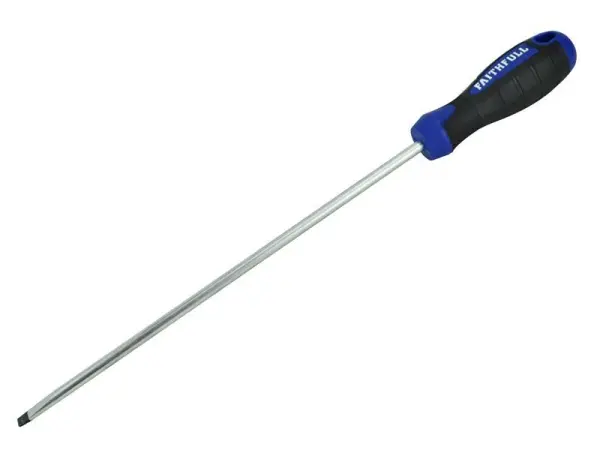 Faithfull Soft Grip Flared Slotted Screwdriver, 10 x 250mm