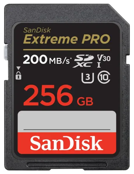 SanDisk Extreme PRO 256GB SDXC UHS-I U3 V30 Memory Card