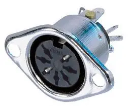 REAN Conector DIN Feminino, 7 Pin, Banhado a Ouro, Montagem em Chassi