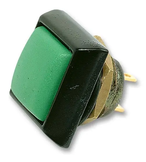 ITW Switches 59 Series Push Switch, SPST-NO, Square, Green