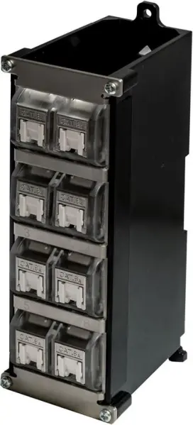 TUK SGKSDIN8 8-Port DIN Rail Cat6a Patch Panel