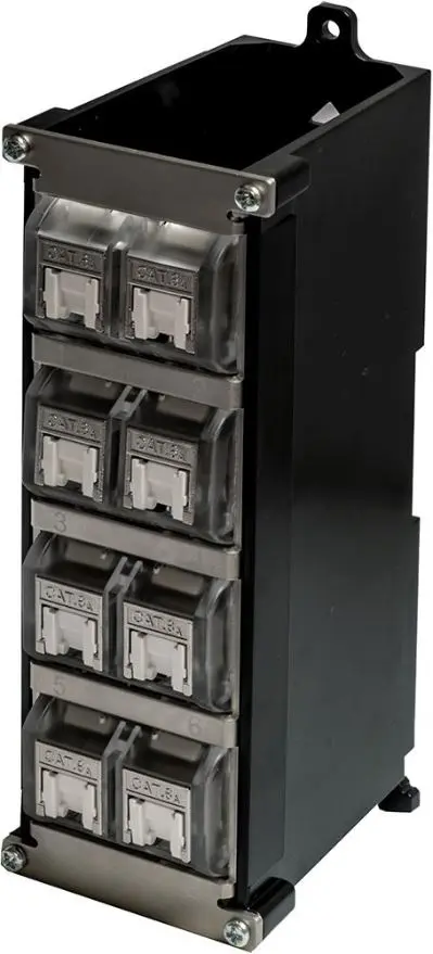 TUK - Panel Pencapai Keystone Cat6a 8 Port untuk Rel DIN